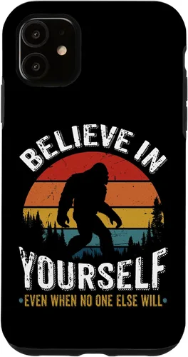Vista 8 de Funda inspiradora para iPhone 16 Believe in Yourself Retro Bigfoot Sasquatch