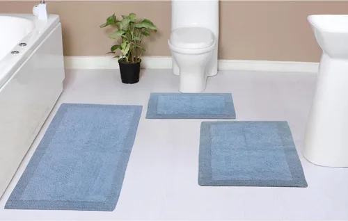 Vista 52 de Home Weavers Luxury Collection 100% Cotton Reversible Bathroom Rugs Set, Washable Rug, Soft Cotton Extra Soft and Absorbent Bath Rug, Kitchen Mat, 2