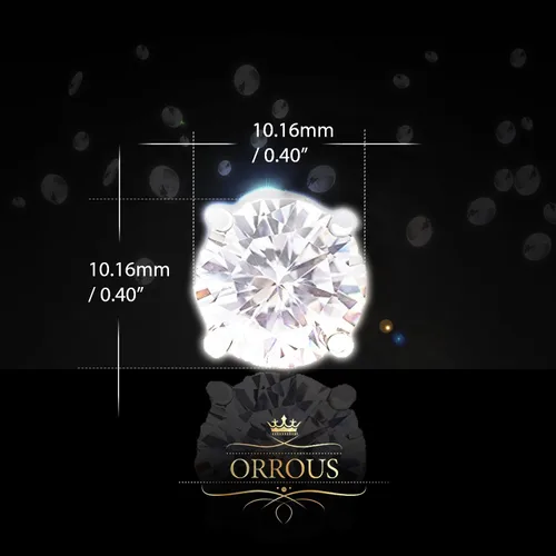 Vista 3 de Aretes de tapón con chapado de oro de 18 quilates y zircón cúbico (6.80quilates)