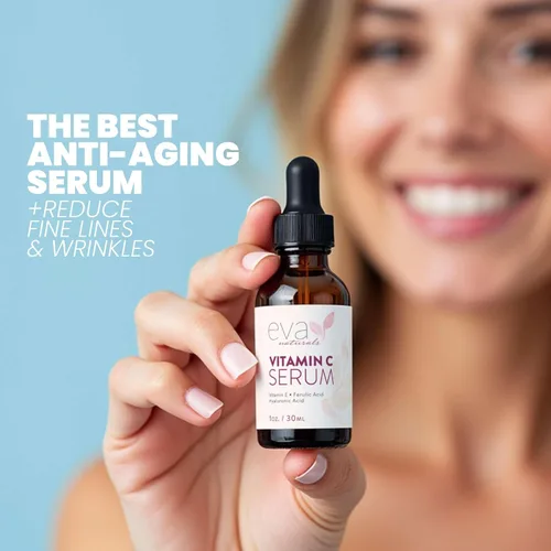 Vista 3 de Suero de vitamina C al 20% para la cara, suero facial de vitamina C pura para arrugas, acné, piel seca y manchas oscuras, suero facial de vitamina C