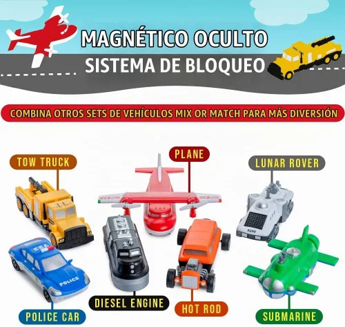 Vista 6 de Popular Playthings Vehículos magnéticos para mezclar o combinar Deluxe 1