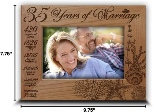 Vista 8 de BELLA BUSTA - 35 años de matrimonio: el coral tradicional simboliza el 35 aniversario de boda para esposa, marido, pareja, padres - Marco de fotos