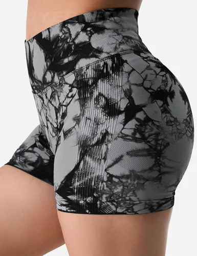 Vista 5 de YEOREO Pantalones cortos profesionales de entrenamiento para mujer, 3.6 pulgadas, pantalones cortos sin costuras, cintura alta, contorno, gimnasio