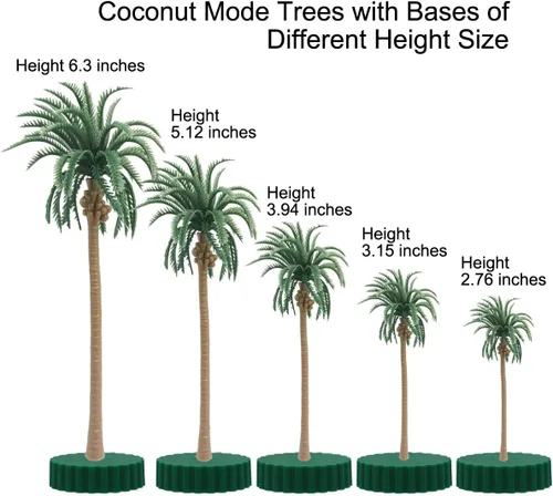 Vista 2 de Modelo Trees Hobby Train Scenery Set Artificial Miniatura Palma Coco Rojo Arce Llorando Willow Oak Decoración Kit de Juguete con Hojas Verdes DIY