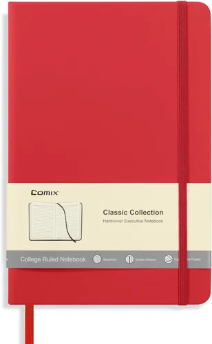 Vista 7 de Comix Cuaderno rayado para mujeres y hombres, cuadernos de diario para oficina, escuela, hogar, 240 páginas, 5.5 x 8.3 pulgadas, rayas Negro