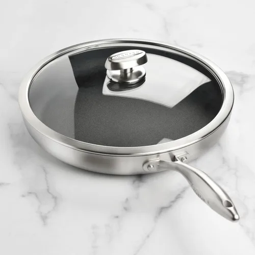 Vista 2 de Scanpan CX+ - Sartén antiadherente de 12.5 pulgadas con tapa de cristal, acero inoxidable de 5 capas