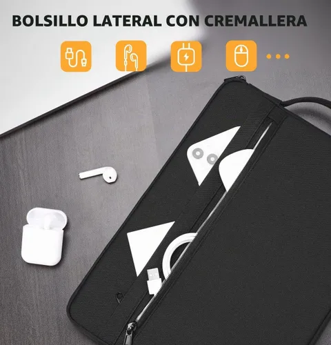 Vista 2 de KIZUNA - Funda para portátil y tableta de 10 pulgadas, resistente al agua, maletín para computadora, bolsa de mano para iPad Pro de 9.7" a 11", iPad