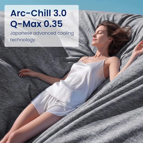 Vista 7 de Topcee Manta refrescante para sudores nocturnos que absorbe el calor para mantener a los adultos y los niños frescos en noches cálidas, mantas