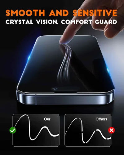 Vista 4 de chubbycable ChubbyShield Ultra - Protector de pantalla de vidrio templado para iPhone 16 HD, caja de instalación ultra fácil, eliminación automática