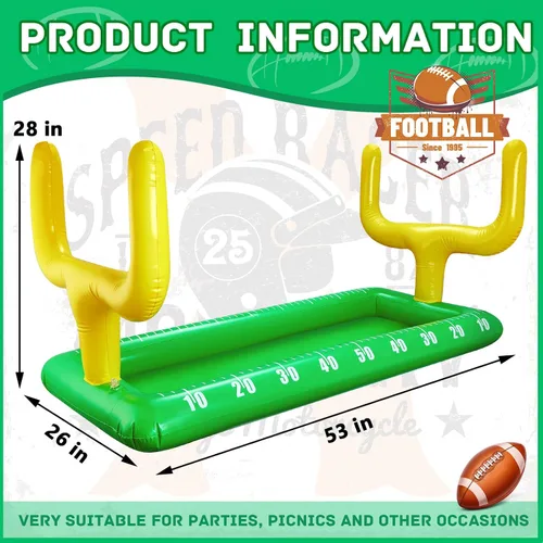 Vista 2 de Paquete de 2 enfriadores inflables de campo de fútbol, decoración de fiesta de fútbol, barra inflable para servir hielo para suministros de fiesta