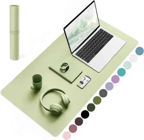 Vista 10 de YSAGi Alfombrilla de Escritorio de Cuero Antideslizante, Alfombrilla de Teclado para Escritorio de Computadora Portátil Impermeable, Protector