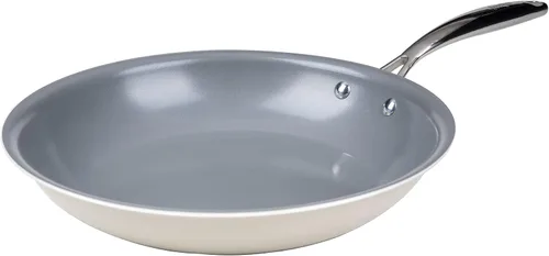 Vista 12 de Goodful Sartén antiadherente de cerámica de 11 pulgadas, ollas y sartenes aptas para lavavajillas, mango de acero inoxidable de agarre cómodo, Crema