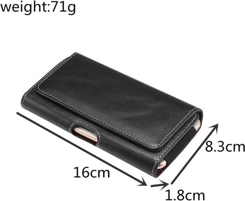 Vista 7 de Funda universal de cuero para iPhone 11 Pro Max, Xs Max, 6s Plus, funda de cuero para Samsung Galaxy Note10, S20 5G, S10+, S9+, S8+, funda Horizontal