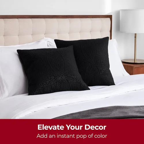 Vista 6 de Mellanni Fundas de almohada – Paquete de 2 fundas decorativas con cremallera oculta – para decoración del hogar y sala de estar, microfibra de doble