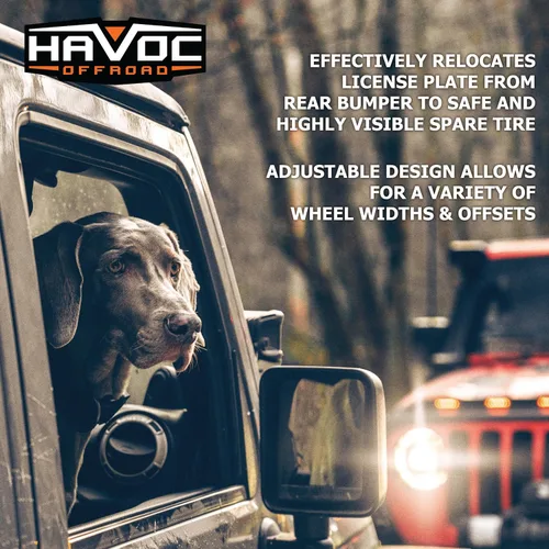 Vista 7 de HAVOC OFFROAD Reubicación de matrícula para Ford Bronco Ajustable, acero, negro HFB-05-001 2021-2025 Ford Bronco