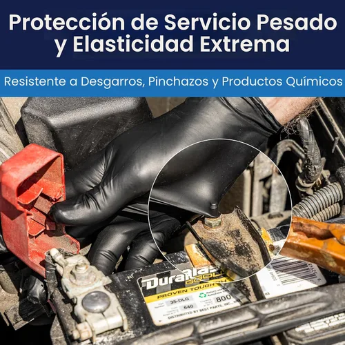 Vista 3 de Adenna Dark Light - Guantes desechables de nitrilo a granel – 9 mil, guantes de goma de trabajo resistentes con agarre texturizado, sin látex y sin