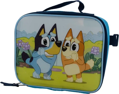 Vista 5 de Bluey Juego de mochila de 2 piezas, bolsa de viaje de 16 pulgadas para niños y niñas preescolares, color azul, Azul, Grande, Bluey