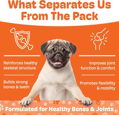 Vista 4 de Boneo Fórmula de mantenimiento canino - Suplemento para huesos y articulaciones a base de lactoferrina para perros, 90 tabletas masticables, sabor a