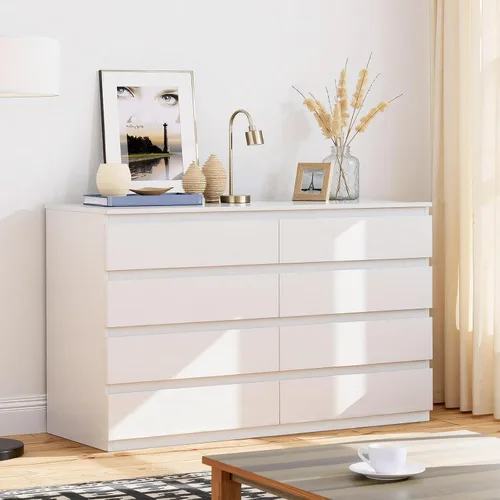 Vista 11 de Cómoda de 6 cajones para dormitorio, cómodas de madera de 47" de ancho, cómoda moderna con cajones para almacenamiento de ropa, organizador