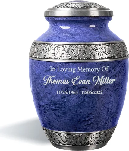 Vista 10 de Urna de cremación personalizada para cenizas humanas adultas, nombre grabado personalizado, conmemorativo funerario grande hecho a mano con diseño