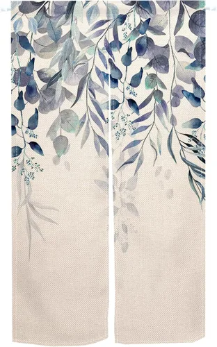 Vista 17 de Cortina de Puerta de Pintura Tradicional China, Bambú Azul, Noren Japonés Partición de Dormitorio Divisor de Cocina Decoración de Puerta de Baño