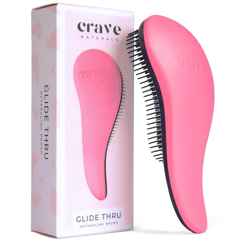 Vista 18 de Crave Naturals, Cepillo Desenredarte Deslizante para Resultados Definitivos, Niños y Adultos, Uso como Peine o Cepillo para Cabello, Color Negro
