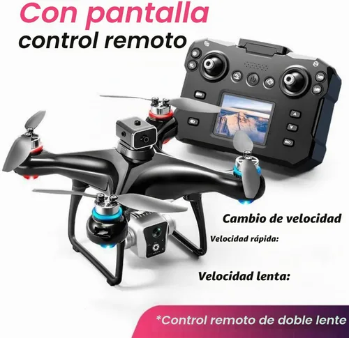 Vista 2 de Dron Hobby con control remoto de pantalla con pantalla de control remoto, cámara dual 1080P, ajuste de velocidad, retención de altitud, despegue