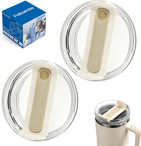 Vista 15 de Tapa de repuesto para vaso de 40 onzas compatible con Stanley Quencher, paquete de 2 fundas transparentes a prueba de derrames para accesorios