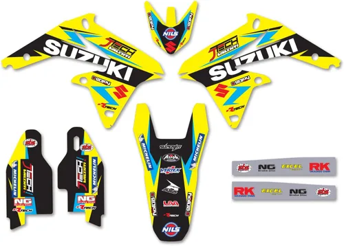 Vista 2 de Kit de gráficos de motocross SUZUKI RMZ 450 Team JTech 2008-2017 por Enjoy Mfg