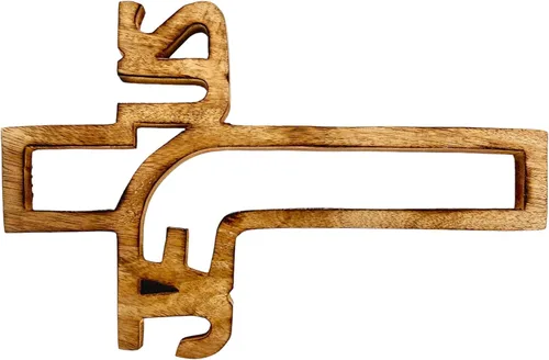 Vista 6 de Crucifijo de pared de madera hecho a mano con tallas a mano, cruz para regalos de bautismo, adorno colgante para decoración de pared e iglesia