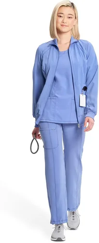 Vista 24 de Infinity by Cherokee 2391A - Chaquetas médicas con cremallera frontal para mujer, tela elástica en 4 direcciones