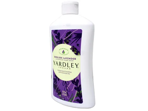 Vista 5 de Yardley London English Lavender, lujoso jabón de manos, hidrata y calma con aceites esenciales, 16 onzas líquidas (16.0 fl oz), paquete de 2