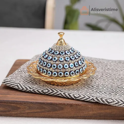 Vista 2 de Alisveristime Evil Eye - Azucarero de aleación de zinc con tapa (dorado)