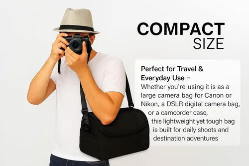 Vista 6 de Grande Digital Cámara/Video Bolsa/Funda de transporte acolchada para Nikon D750, D810, D5500, D750, D700, D3000, D3100, D3200, D3300, D5000 Cámara &