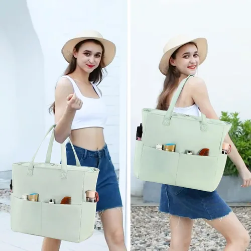 Vista 2 de Bluboon - Bolsa de playa impermeable para mujer, extra grande, con compartimento húmedo, para llevar de fin de semana, bolsa de piscina para viajes