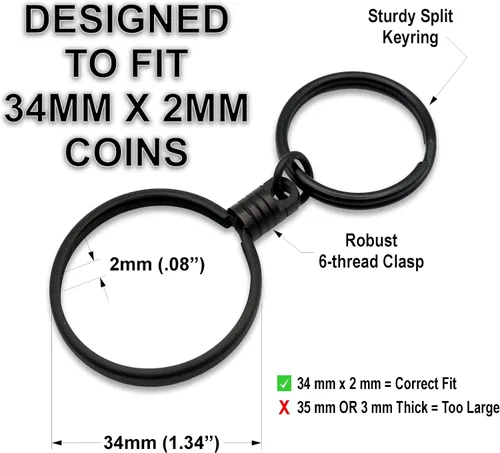 Vista 3 de Token Shop - Llaveros AA con soporte para monedas de 1.339 in x 0.079 in