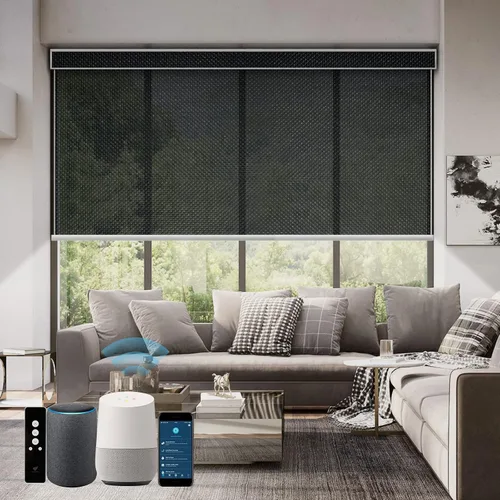 Vista 8 de SmartWings Persianas Motorizadas con Filtro de Luz, Compatible con Matter Thread Homekit Z-Wave Alexa Google, Persianas con 70% de Opacidad Safari
