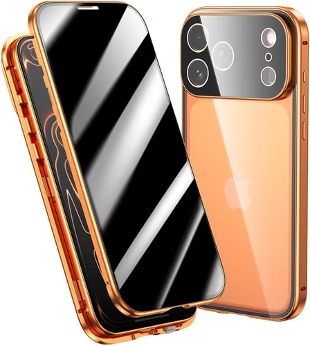 Vista 25 de Funda antimiradas con cerradura para iPhone 13 Pro, funda magnética de vidrio con protector de lente de cámara integrado, protector de pantalla