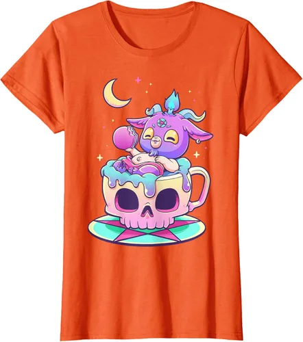 Vista 44 de Kawaii Pastel Goth Cute espeluznante Pentáculo Baphomet - Camiseta de cabra, Negro