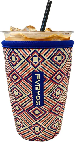 Vista 59 de Fundas de neopreno reutilizables aisladas para café helado, fundas para tazas de café helado, fundas para bebidas heladas y calientes