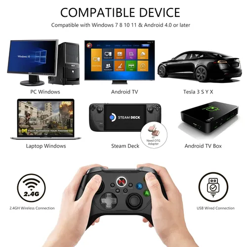 Vista 3 de BEITONG Asura 2 Pro Wireless Gaming Controller PC Game Controllers Dual Vibrate Gamepad Joystick For Windows 7 8 10 11,Android TV,Steam
