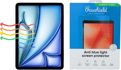 Vista 17 de Ocushield Protector de pantalla de vidrio templado antiluz azul para Apple iPad Mini 1/2/3 (7.9") - Filtro de luz azul para iPad - Anti reflejo