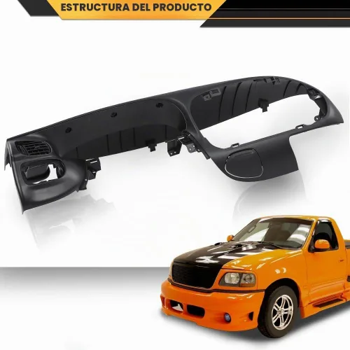 Vista 9 de CNNELL Panel de bisel para tablero compatible con Ford F150 1997-2003/compatible con Ford Expedition 1997-2003 Negro