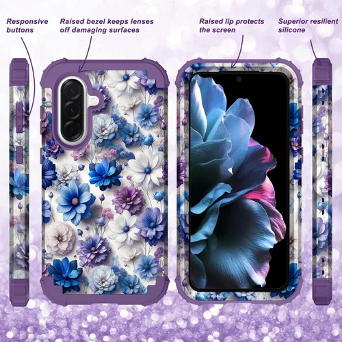 Vista 5 de Hocase Funda para Galaxy A37 5G, protección resistente a prueba de golpes, parachoques de goma de silicona suave+funda protectora híbrida