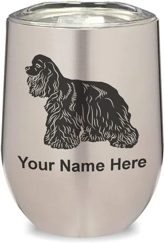 Vista 22 de LaserGram Vaso de vino de acero inoxidable de doble pared, grabado personalizado incluido (negro)