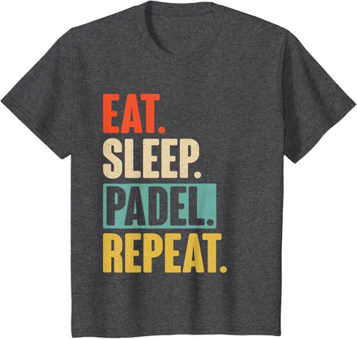 Vista 33 de Eat Sleep Padel Repeat - Camiseta de pádel retro vintage, Negro