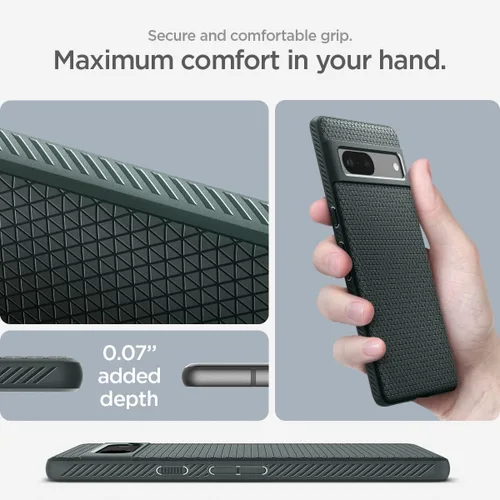 Vista 6 de Spigen Liquid Air diseñado para Pixel 7a Case (2023) [protección de grado militar] - Abyss Green