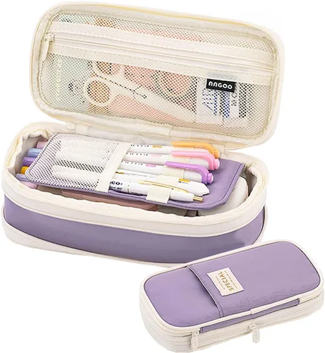 Vista 17 de Estuche para lápices de gran capacidad para oficina, gran almacenamiento, bolsa de alta capacidad, organizador para oficina, caja de viaje