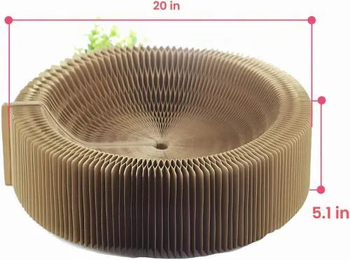 Vista 4 de Cama Sillón Rascador para Gatos - Forma Redonda Plegable para Gatos Grandes