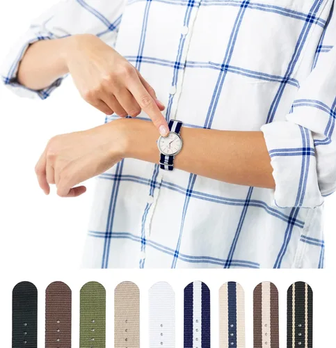 Vista 4 de Ritche - Correas de nailon balísticas militares de 16, 18, 20, 22 y 24 mm.Repuesto de nailon para hombres y mujeres (4 paquetes).